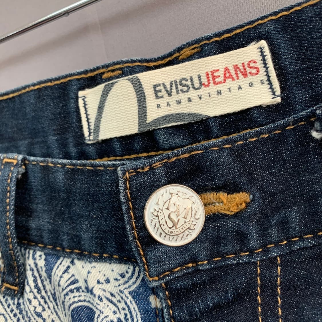 28인치 EVISU 에비수 페이즐리 반다나 스판 데님 쇼츠 청반바지 상품이미지6