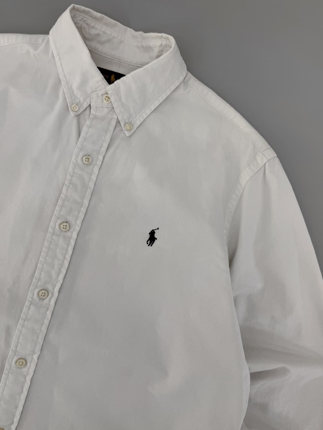 폴로 랄프로렌 신형 QR라벨 가먼트 다이 화이트 셔츠 상품이미지5
