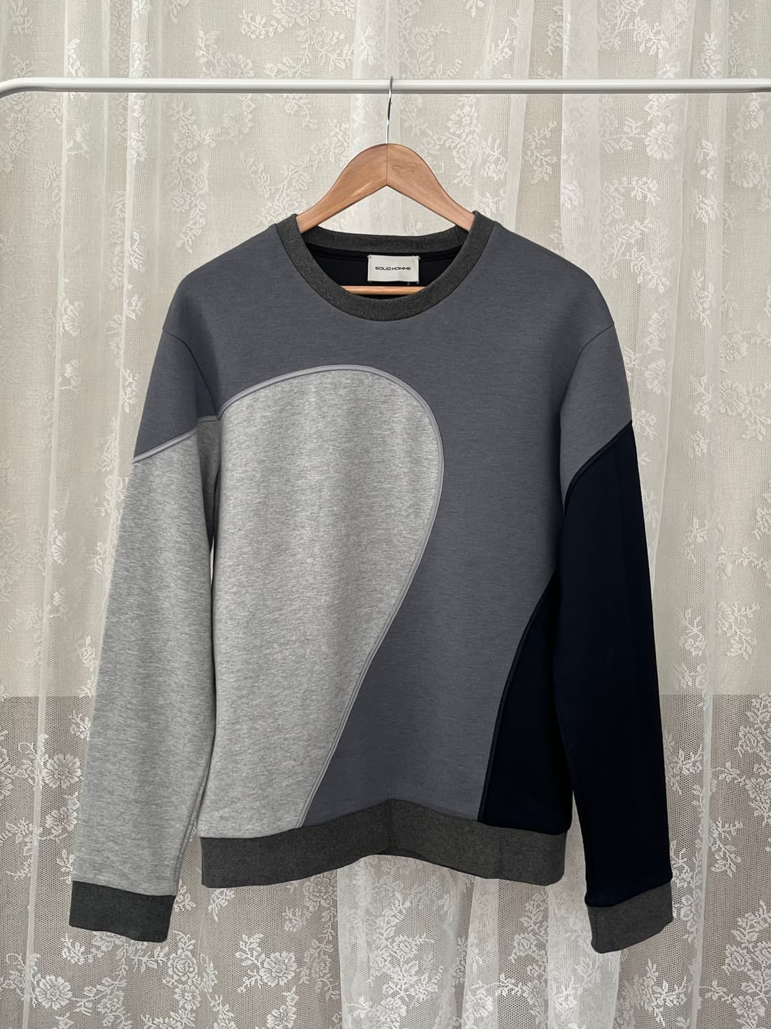 50) 솔리드옴므 패치워크 맨투맨 상품이미지1