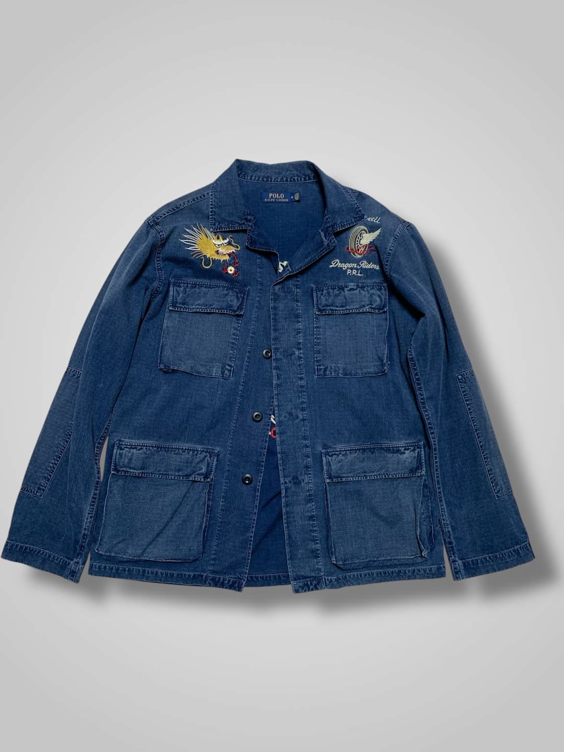 [M]폴로 드래곤 라이더스 하와이안 자수 데님 워크 자켓 상품이미지2