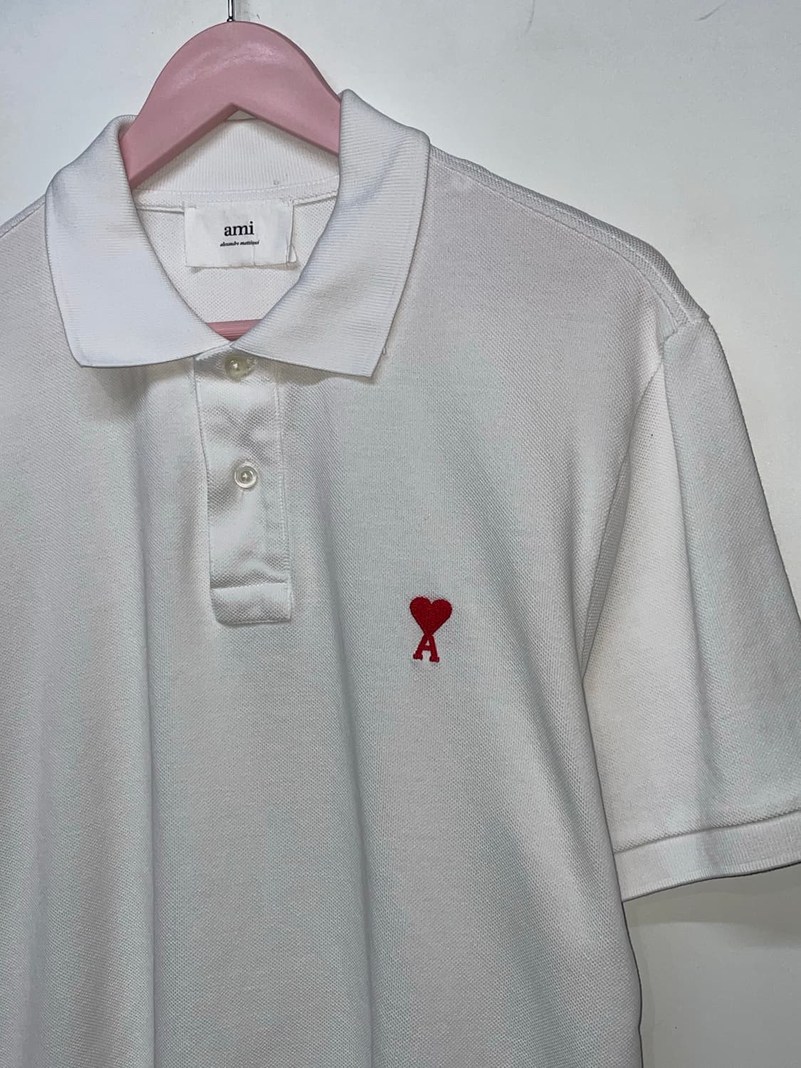 아미 스몰 하트 화이트 반팔 폴로티 상품이미지2