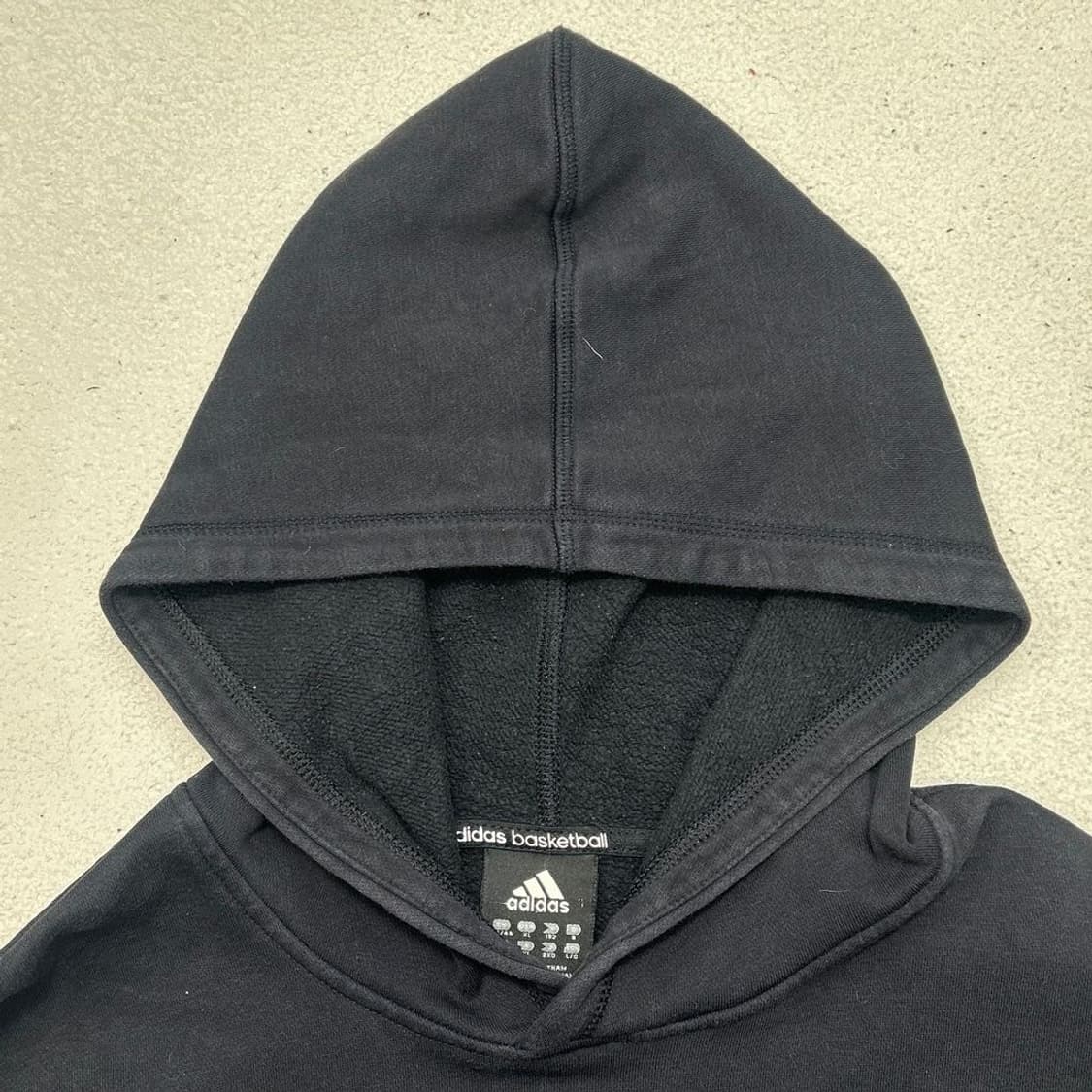 아디다스 블랙 화이트 빅 트레포일 스웻후드 XL 상품이미지4