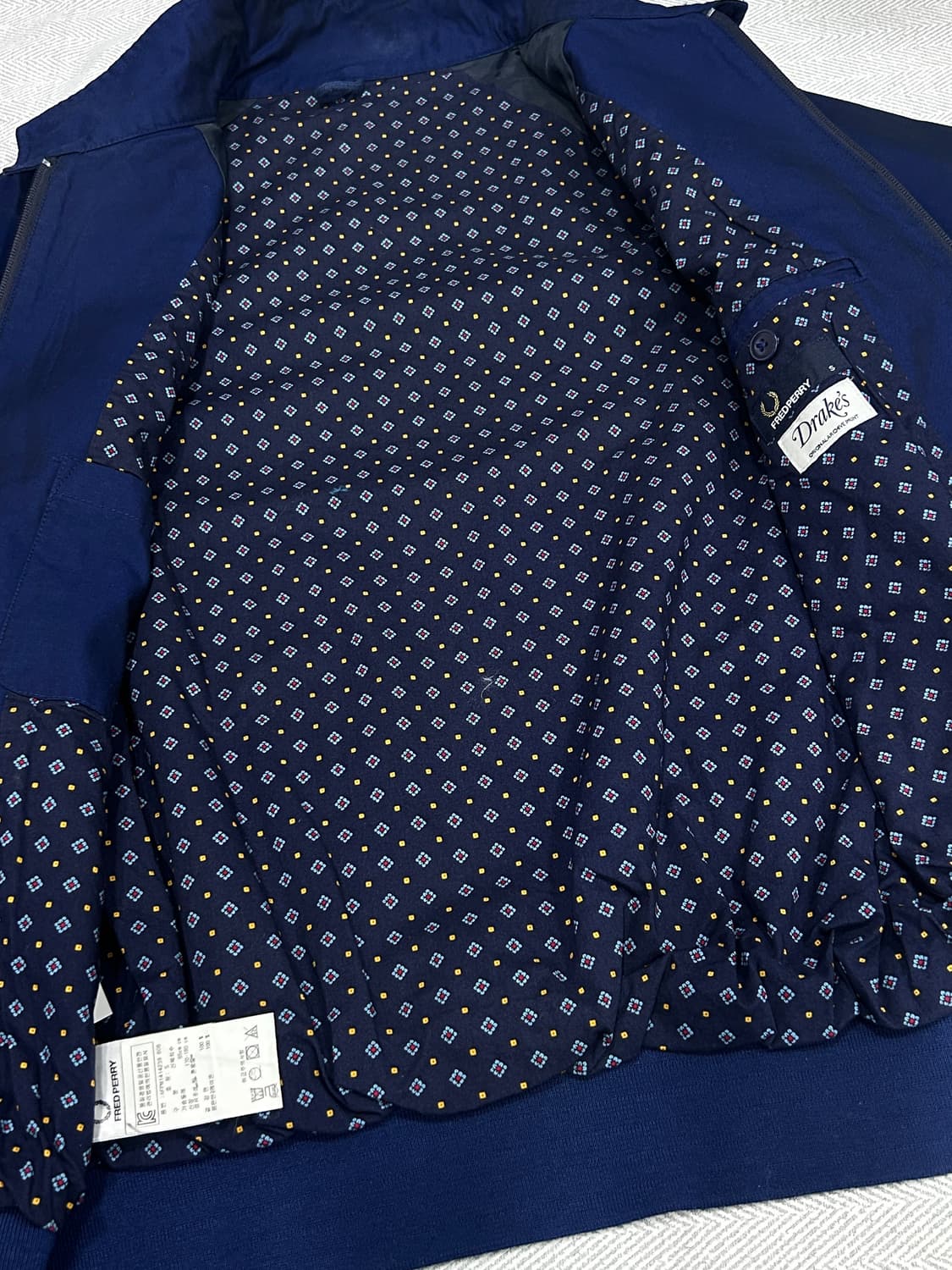 [S] 프레드페리 클래식 헤링턴 자켓 블루종 남성 90-95 네이비 상품이미지9