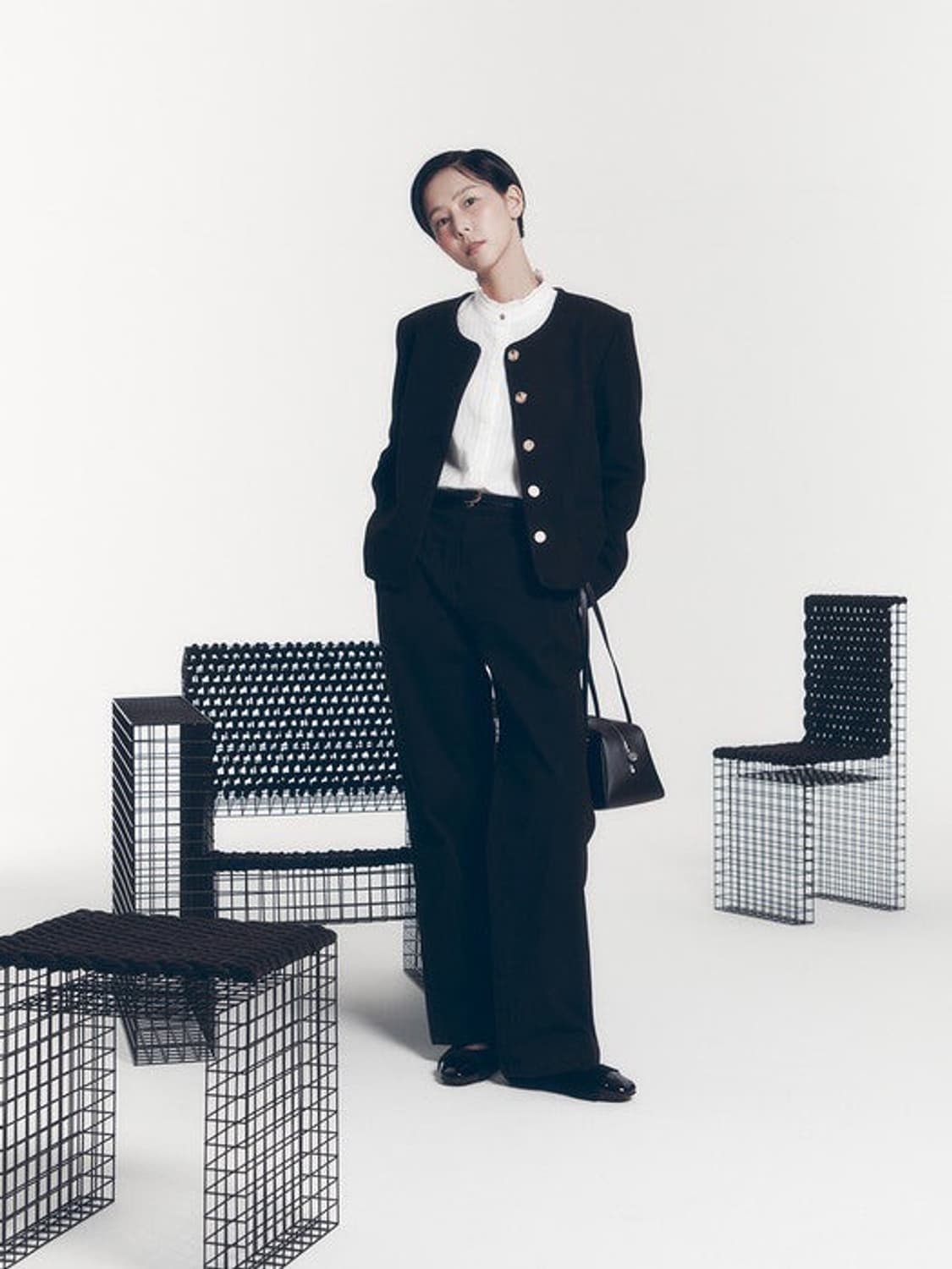 Le17septembre 르17셉템버 르셉템버 턱데님 팬츠 블랙 36 상품이미지1