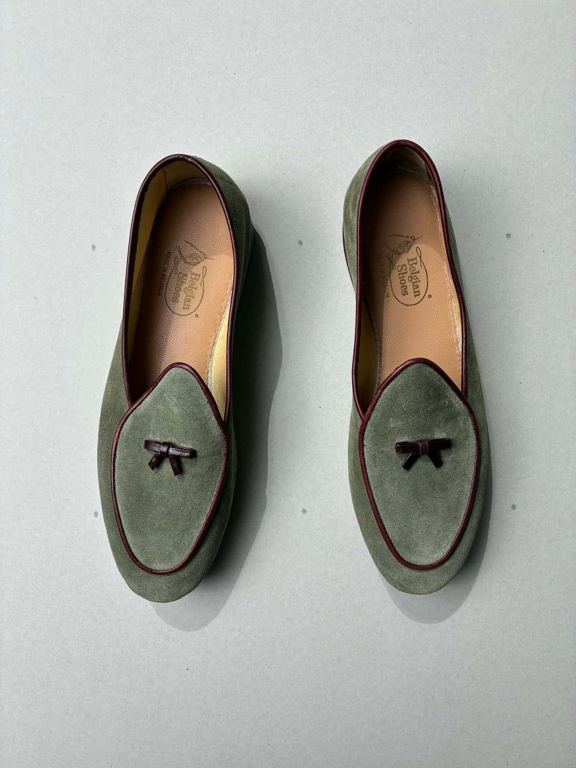 벨지안 슈즈 로퍼 MR.CASUAL 스웨이드 올리브 그린 9사이즈 상품이미지4