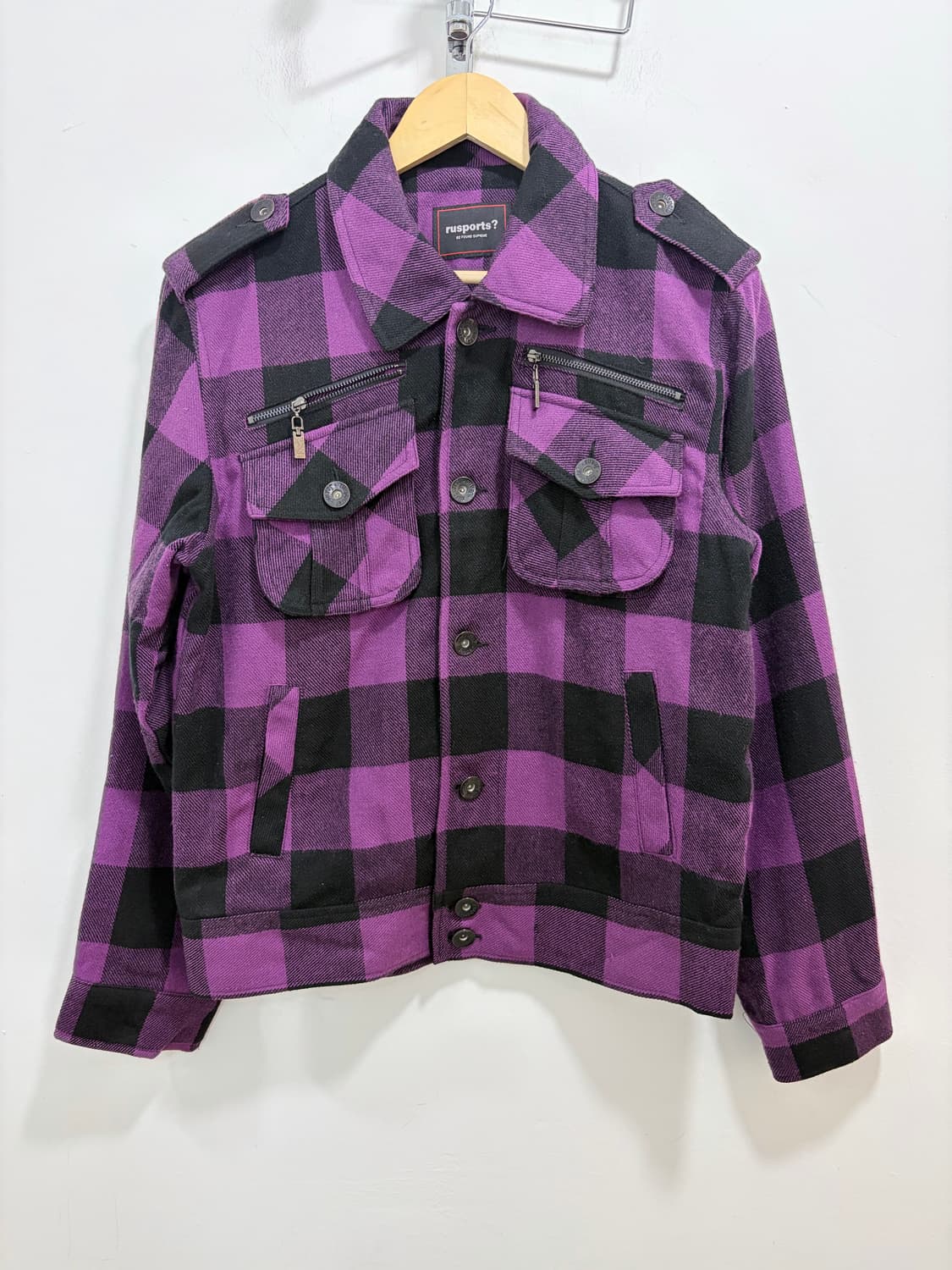 체크 y2k 워크 자켓 상품이미지5