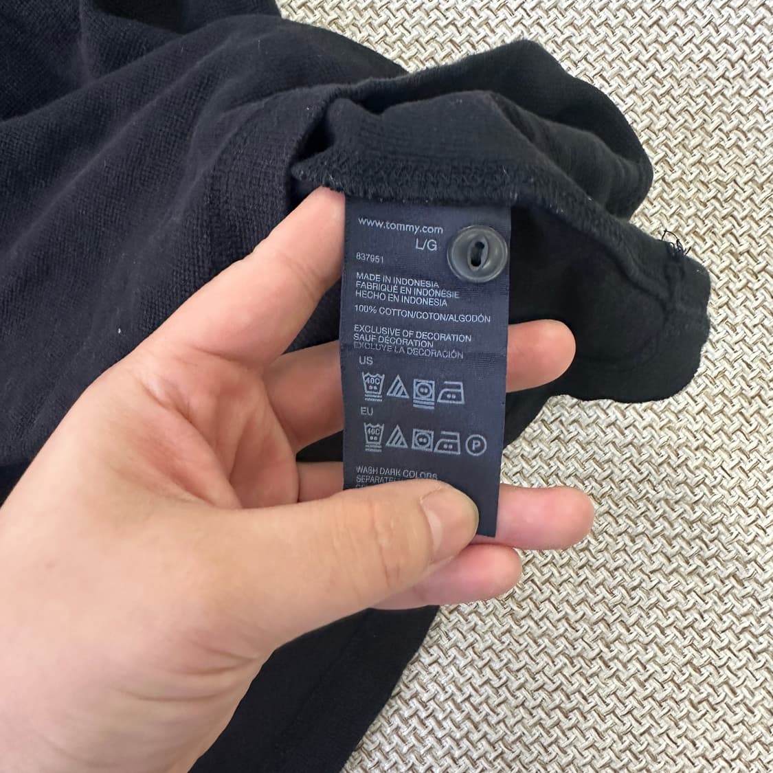 L 타미힐피거 블랙 헨리 긴팔 티셔츠 0423D 상품이미지3