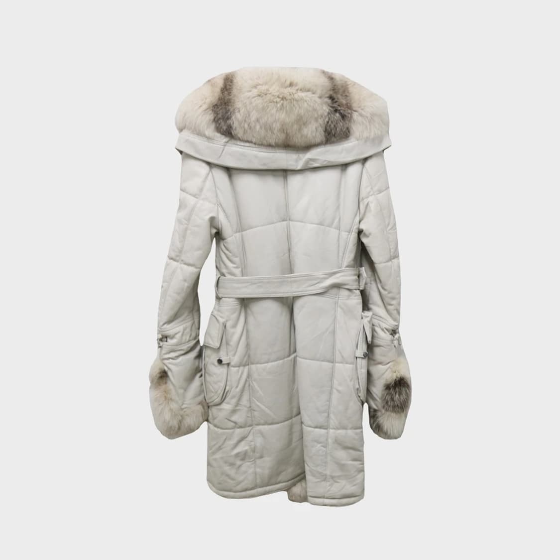 GIORGIO LEATHER FOX FUR 가죽 벨트 자켓 64769 상품이미지2