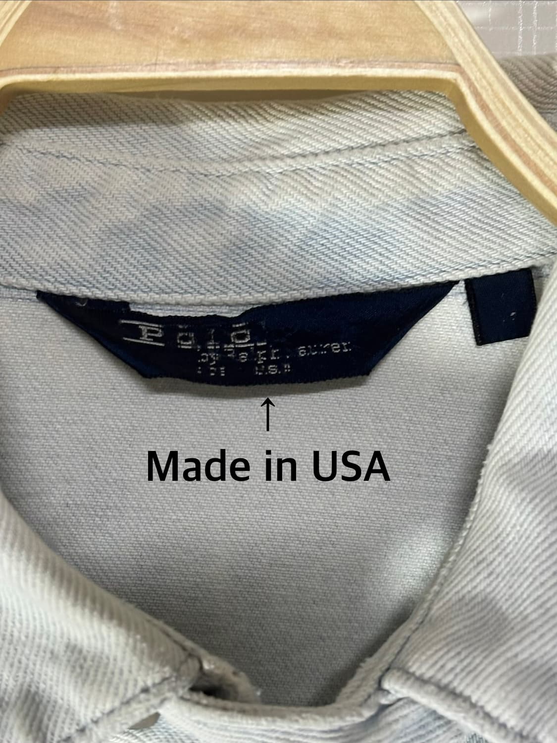 90s 폴로 화이트 데님 스윙탑 베이포트 봄버 자켓 빈티지 상품이미지10