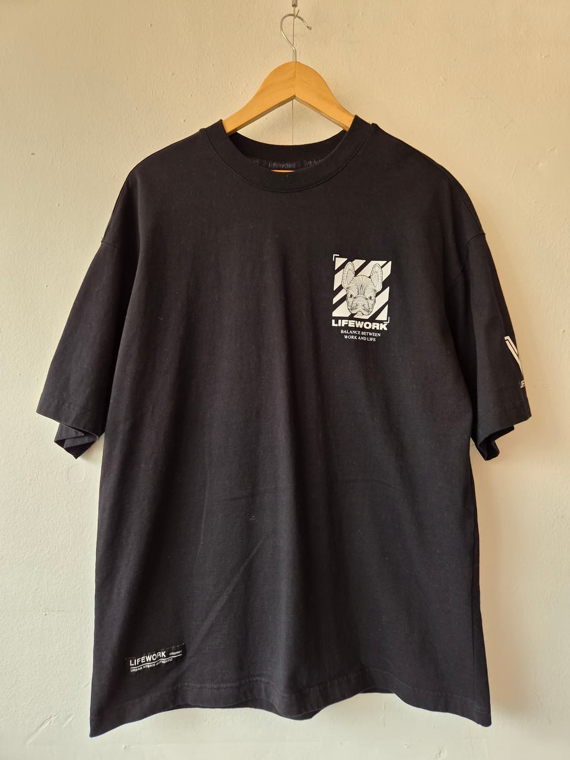 라이프워크 남성 블랙라운드반팔티셔츠 L사이즈 상품이미지2