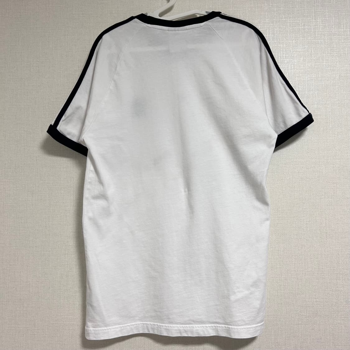 아디다스 화이트 블랙 링거 반팔 티셔츠 L 상품이미지5