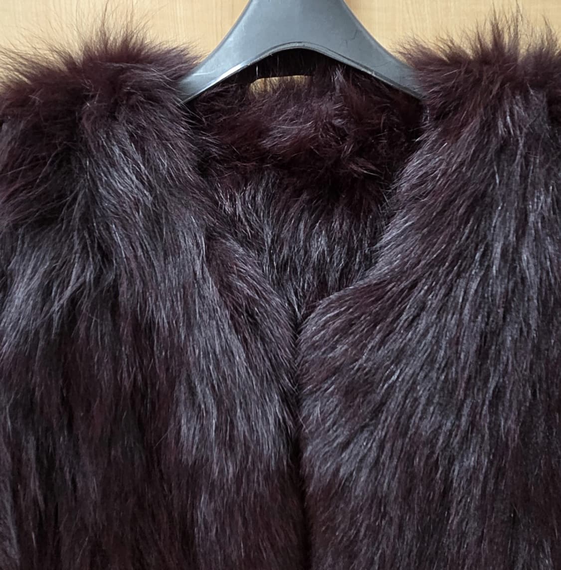 딥버건디 칼라 리얼 폭스퍼 니팅자켓/free사이즈 상품이미지3