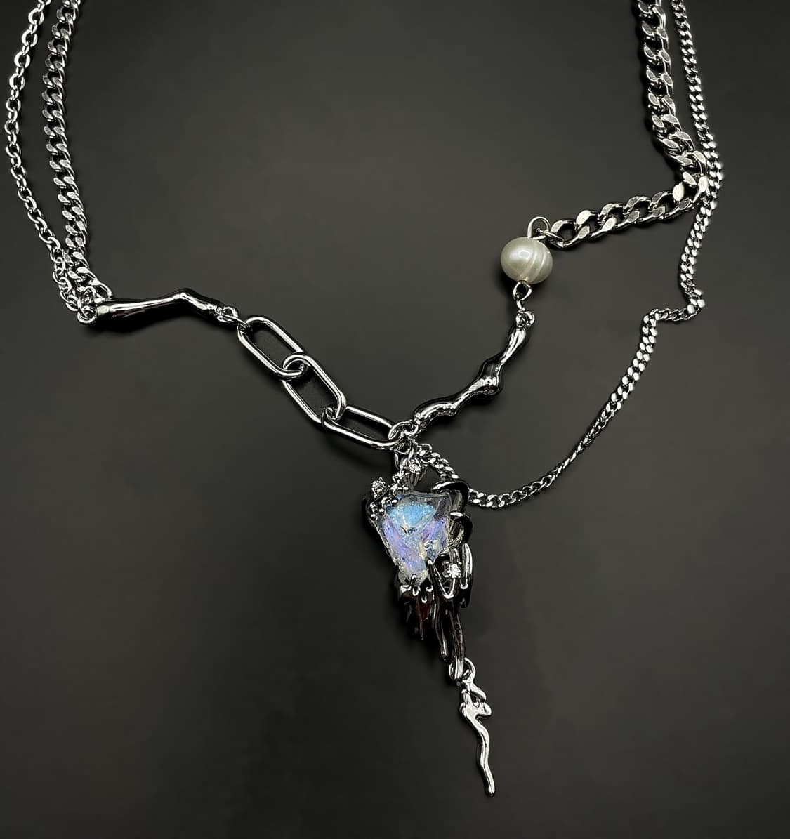 Real pearl v necklace 상품이미지4