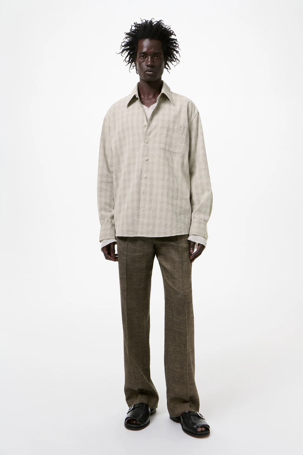 [46,48,50,52]아워레가시 26ss ABOVE 체크 셔츠 상품이미지5