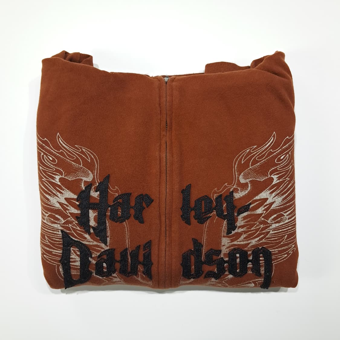 CL172 할리데이비슨 Y2K 아플리케자수 러스트 후드 집업 상품이미지8