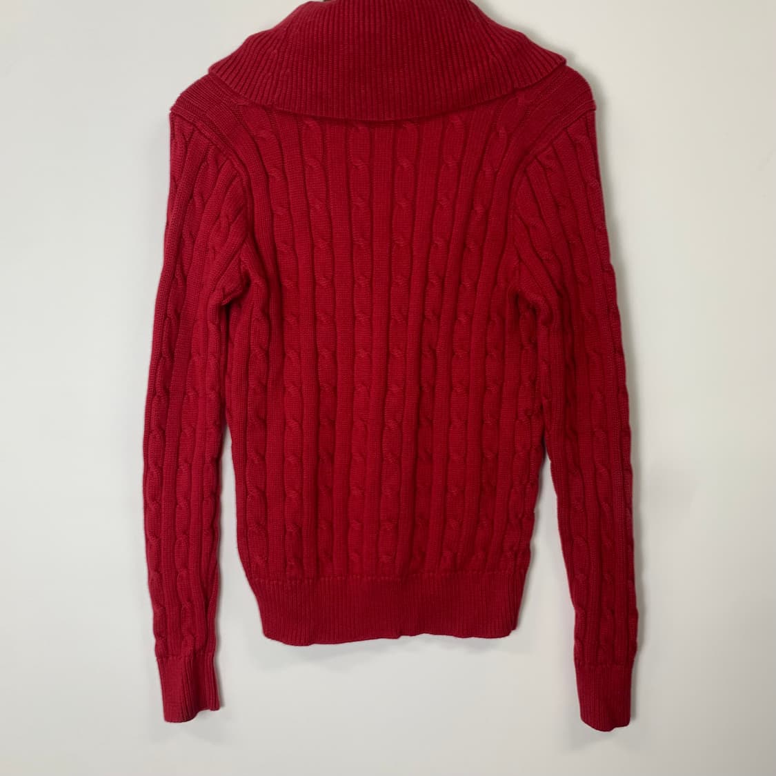 폴로 랄프로렌 숄카라 우드버튼 꽈배기 니트 가디건 상품이미지3