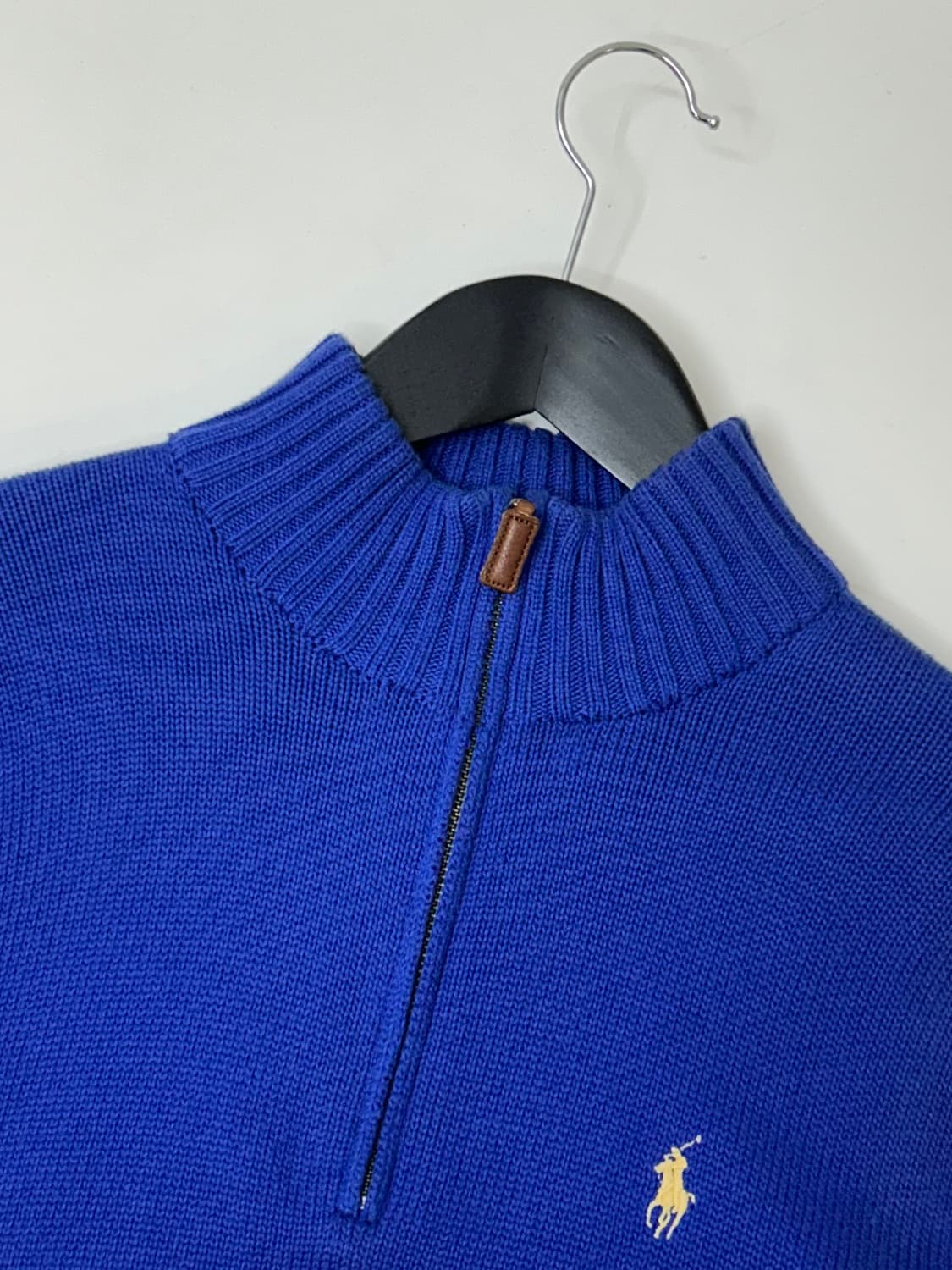 Polo 폴로 랄프로렌 블루 코튼 반집업 니트 상품이미지1