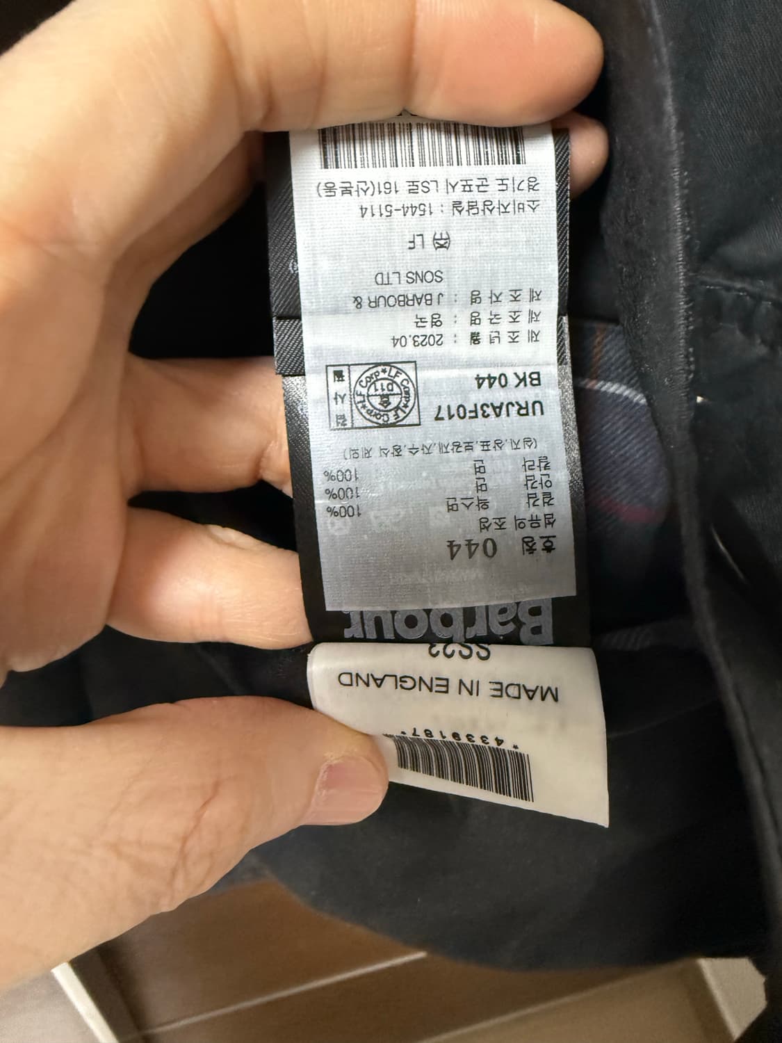 (신형탭, 단순착용) 바버 뷰포트 자켓 블랙 44 상품이미지5