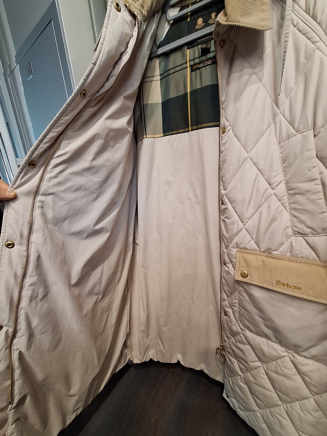 바버 퀼팅 롱자켓 코트 상품이미지3