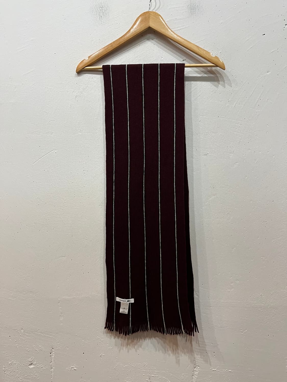 라코스테 퓨어울 머플러 버건디 상품이미지2