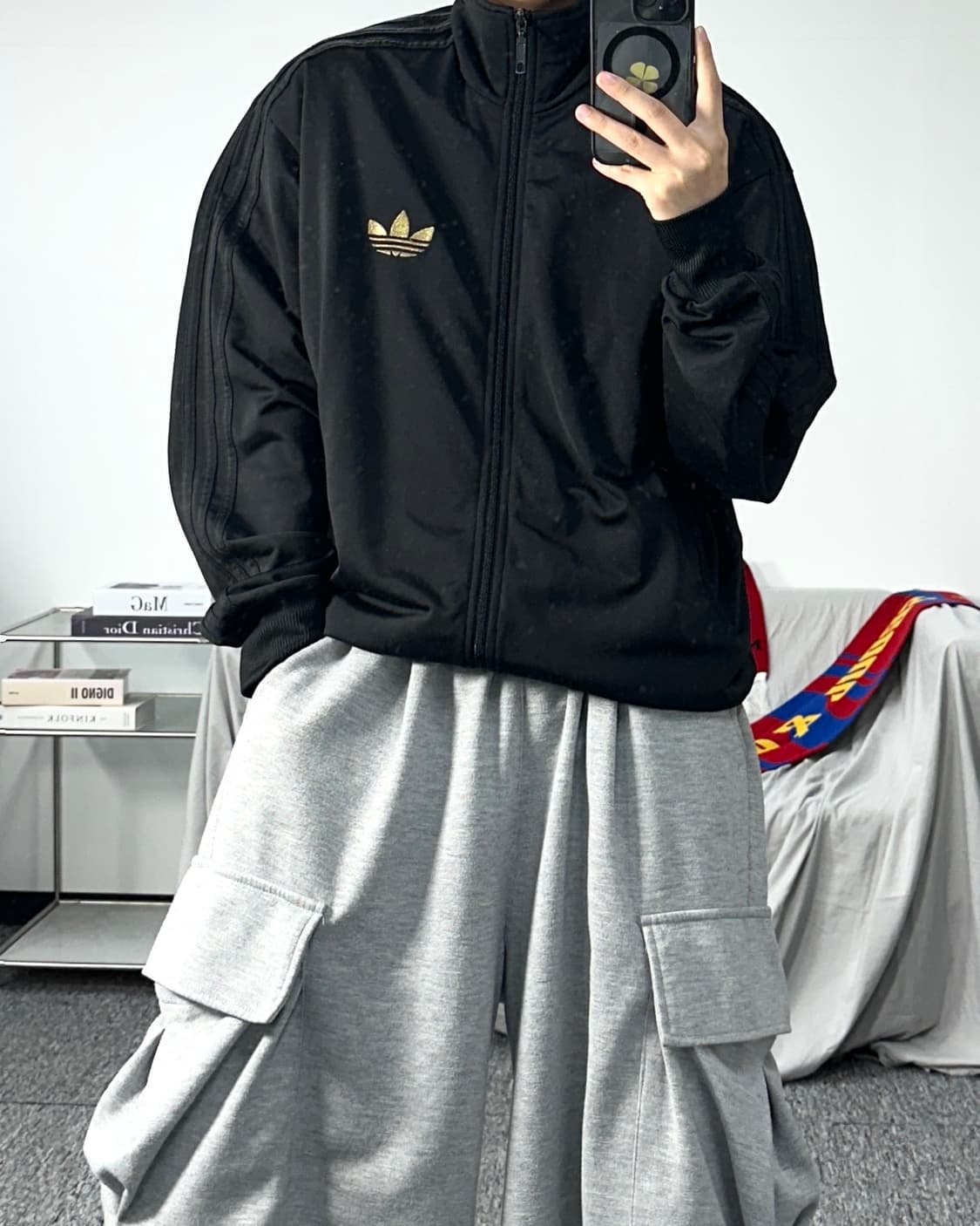 아디다스 구파이어버드 블랙 골드 트랙탑 져지 XL 상품이미지3