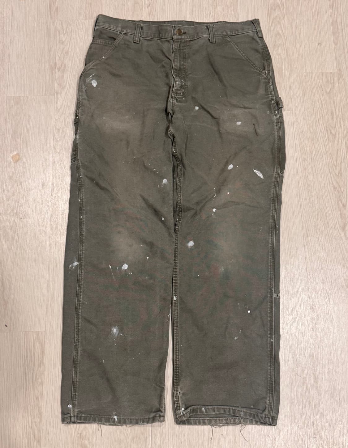 (36x32) 칼하트 모스그린 싱글니 카펜터 팬츠 상품이미지1