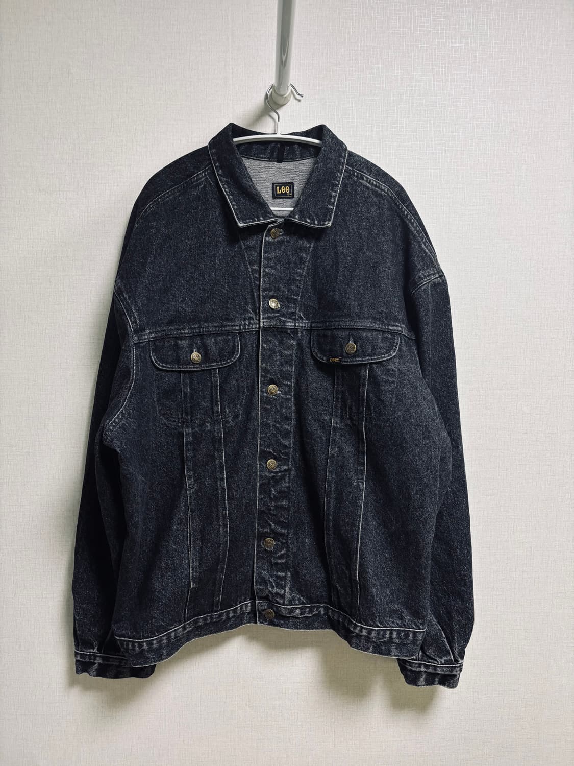 Lee 1980s 유럽판 빈티지 블랙 워싱 데님 자켓 상품이미지1