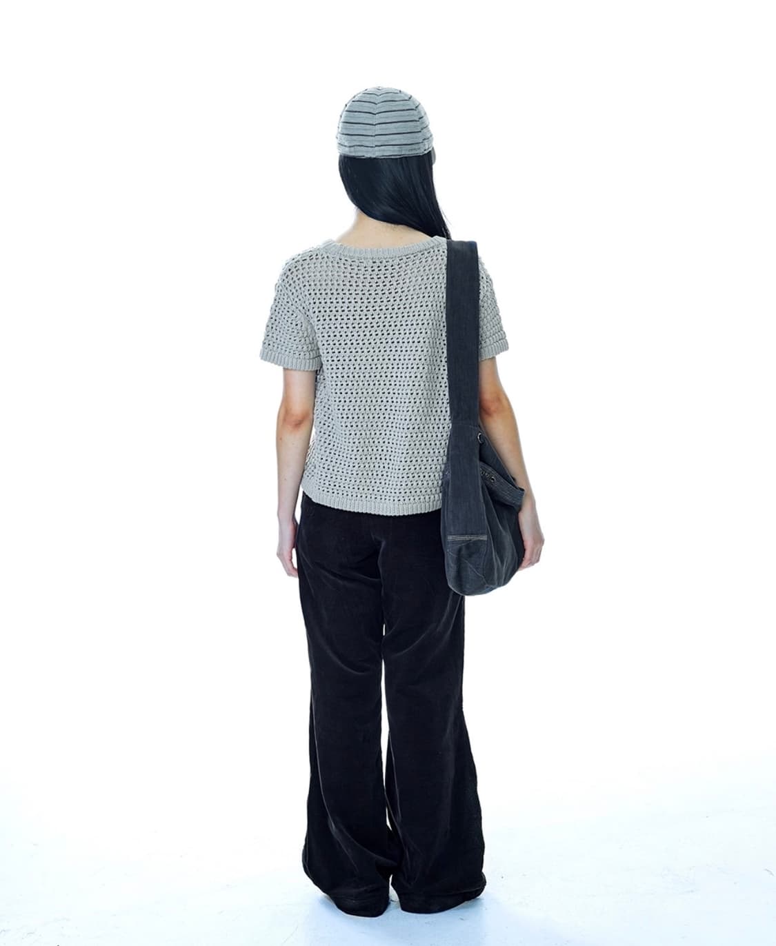 코이세이오 스트라이프 크로스백 차콜 상품이미지4