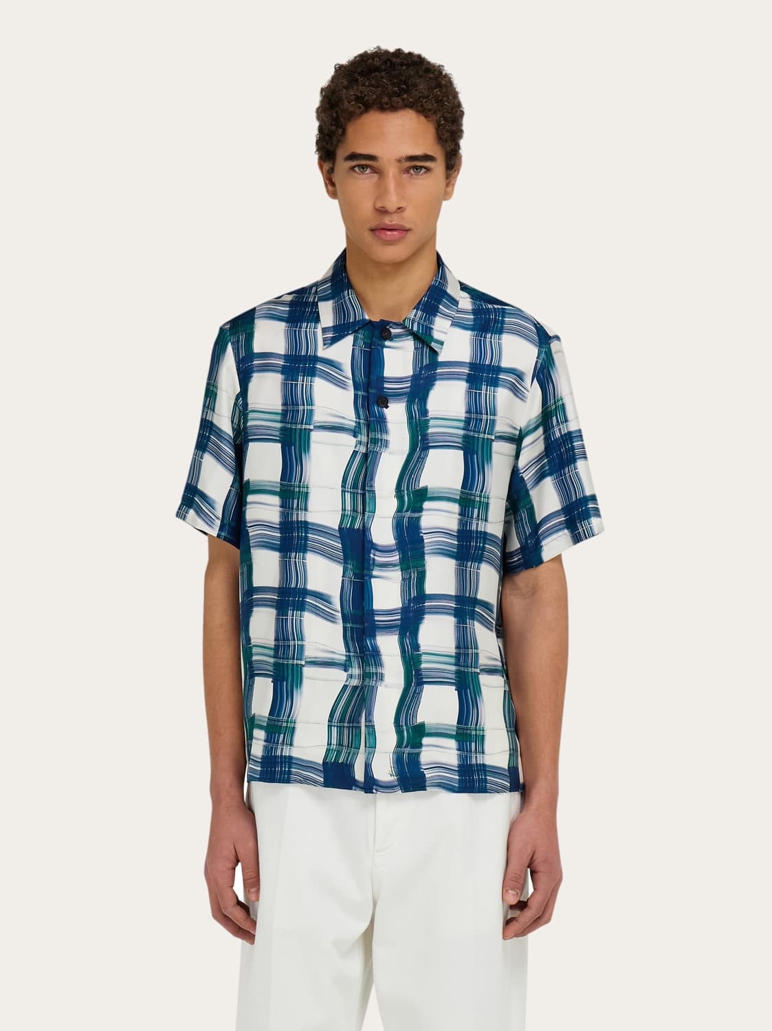 페라가모 Ferragamo 실크 셔츠 L 상품이미지1