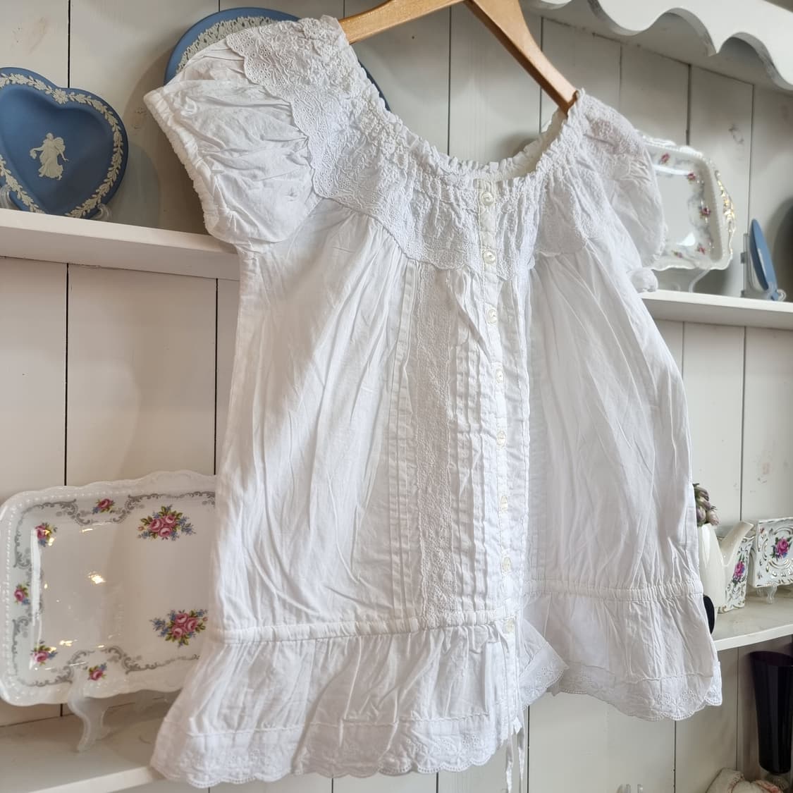 코튼 레이스 오프숄더 2WAY 블라우스 상품이미지7