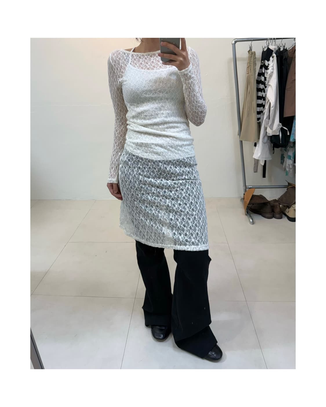 빈티지 레이스 레이어드 원피스 상품이미지4