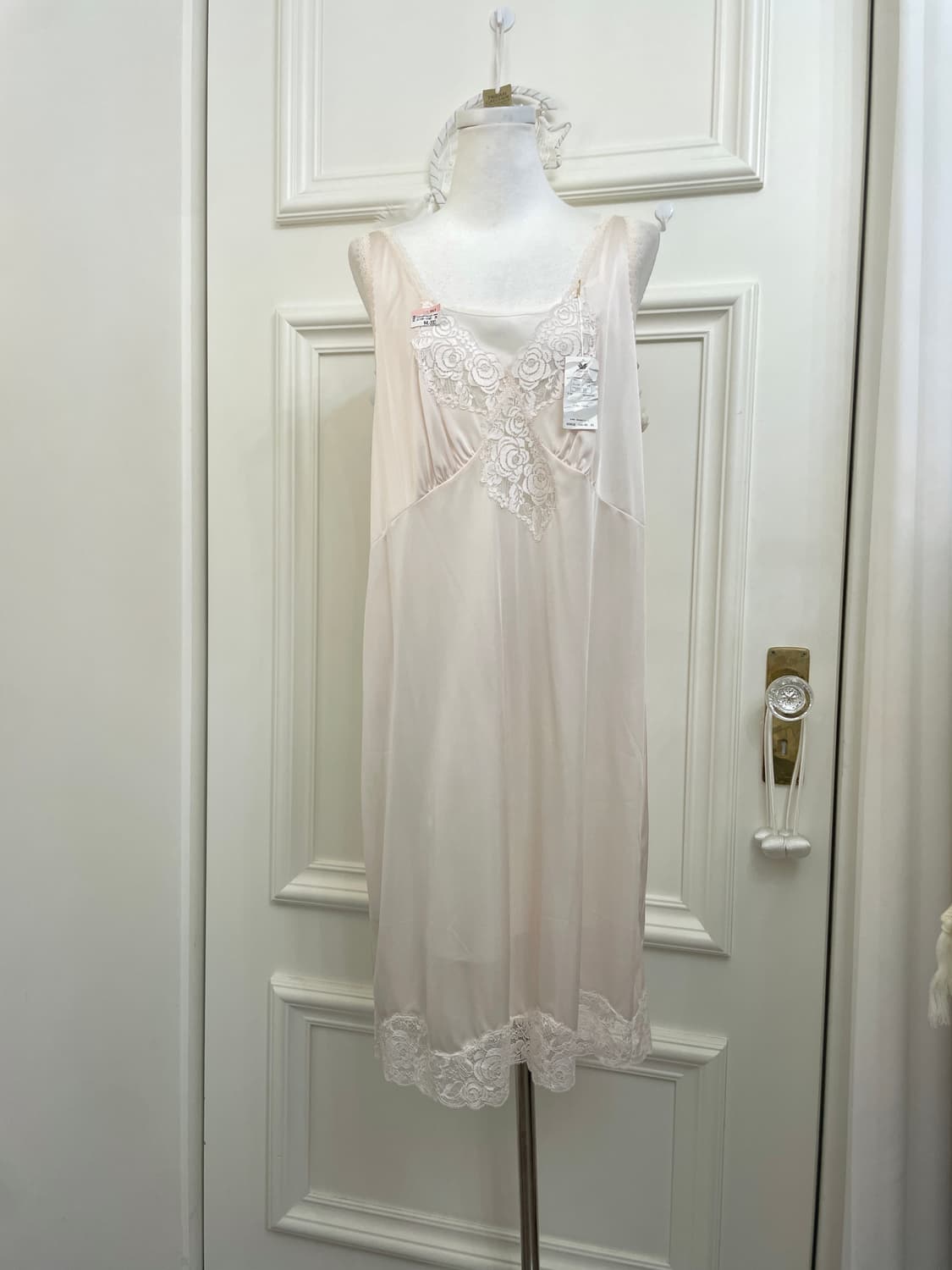 sheer pink lace point shirring slip opc 상품이미지1