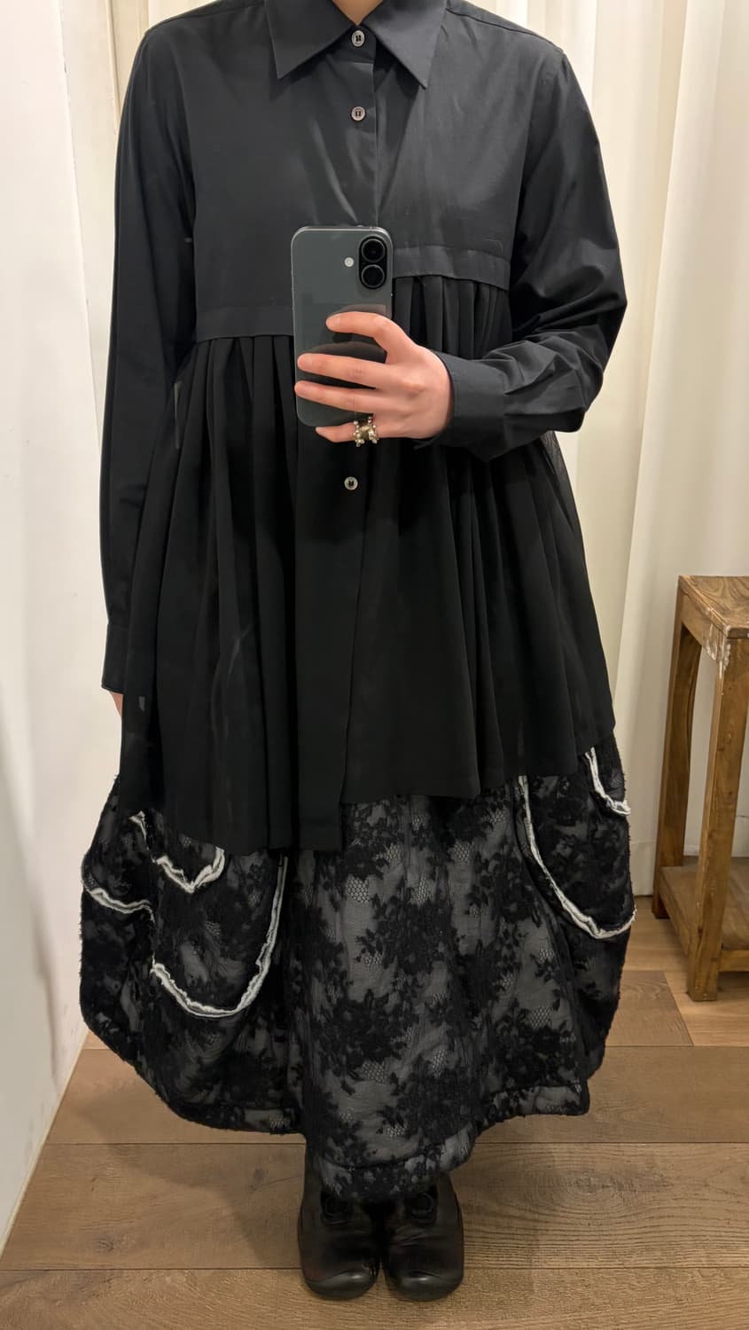 Sheer Asymmetry Docking Blouse 상품이미지3