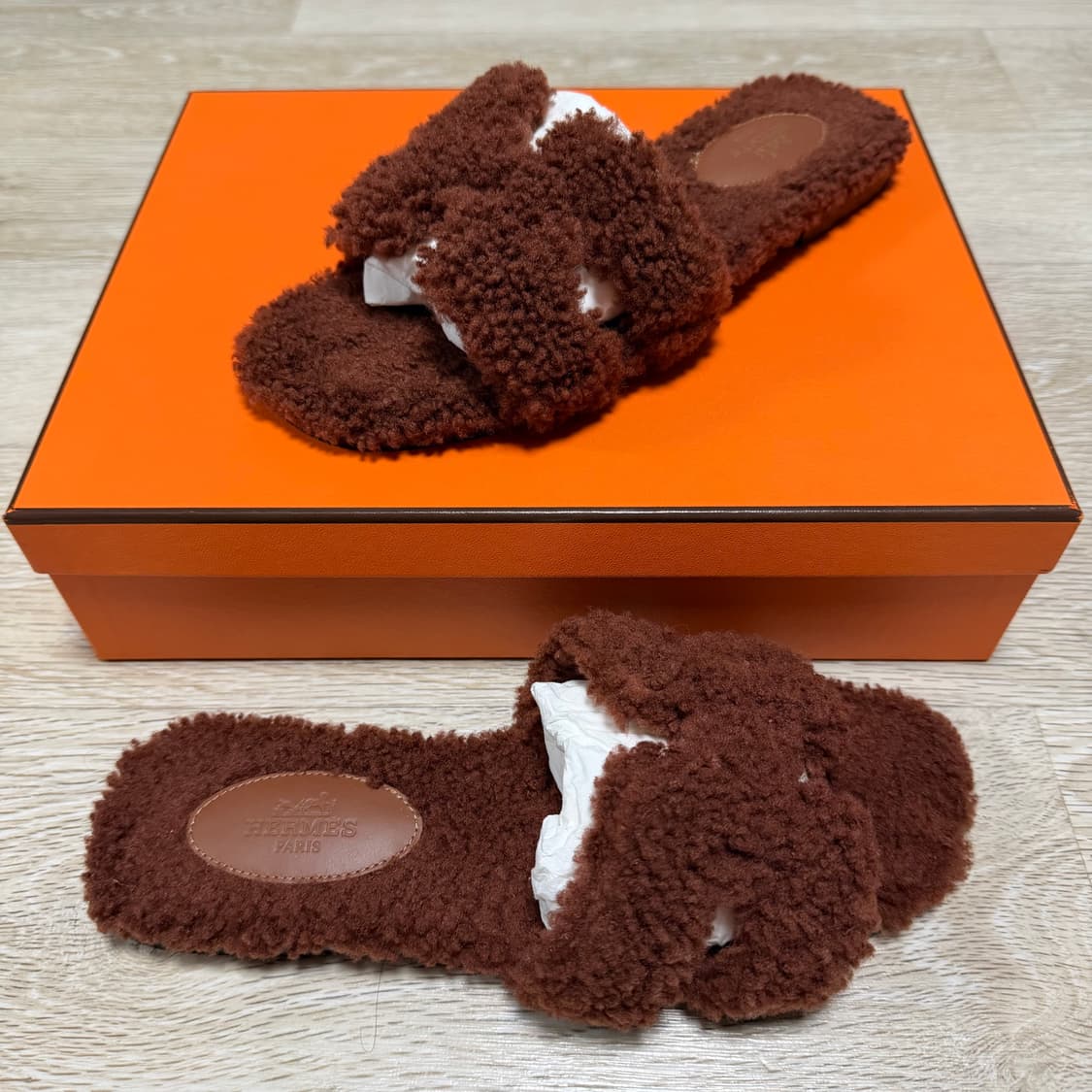 [S+급/36.5] 에르메스 오란 시어링 퍼 샌들 슬리퍼 상품이미지3