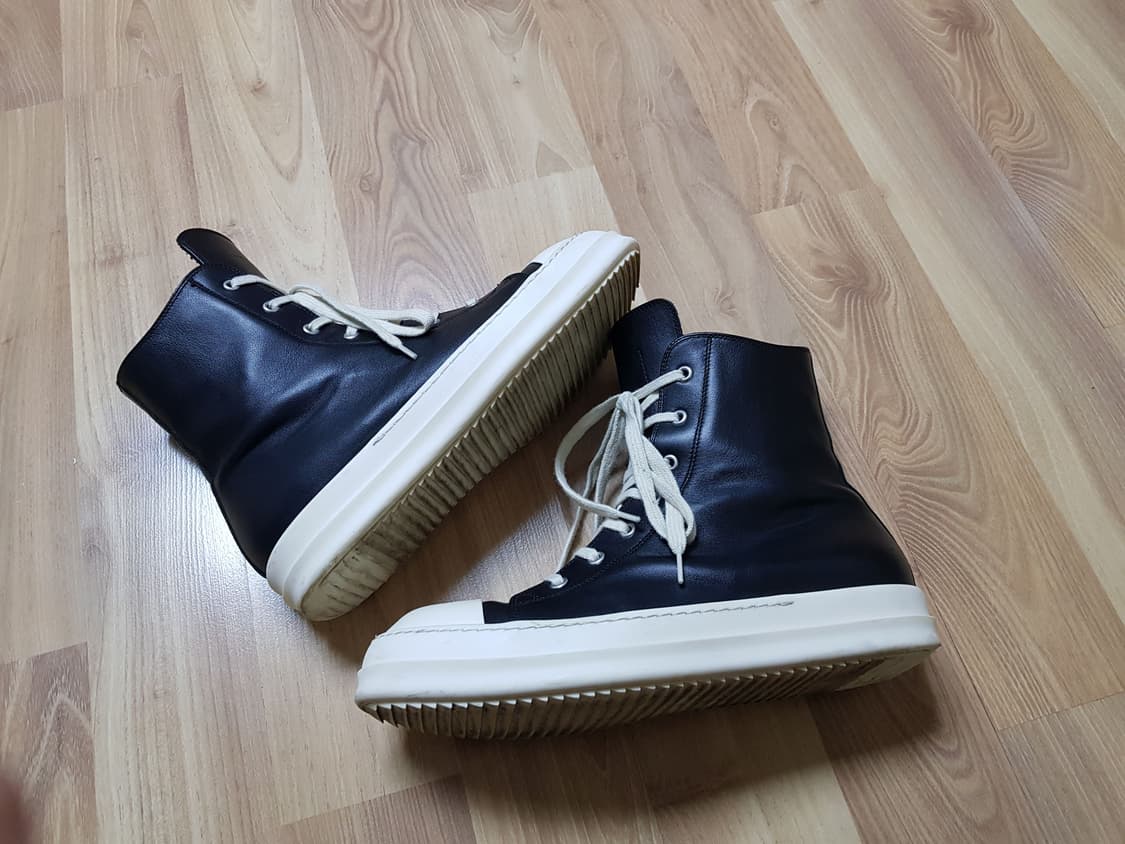 릭오웬스 라몬즈 하이탑 스니커즈 블랙 상품이미지4