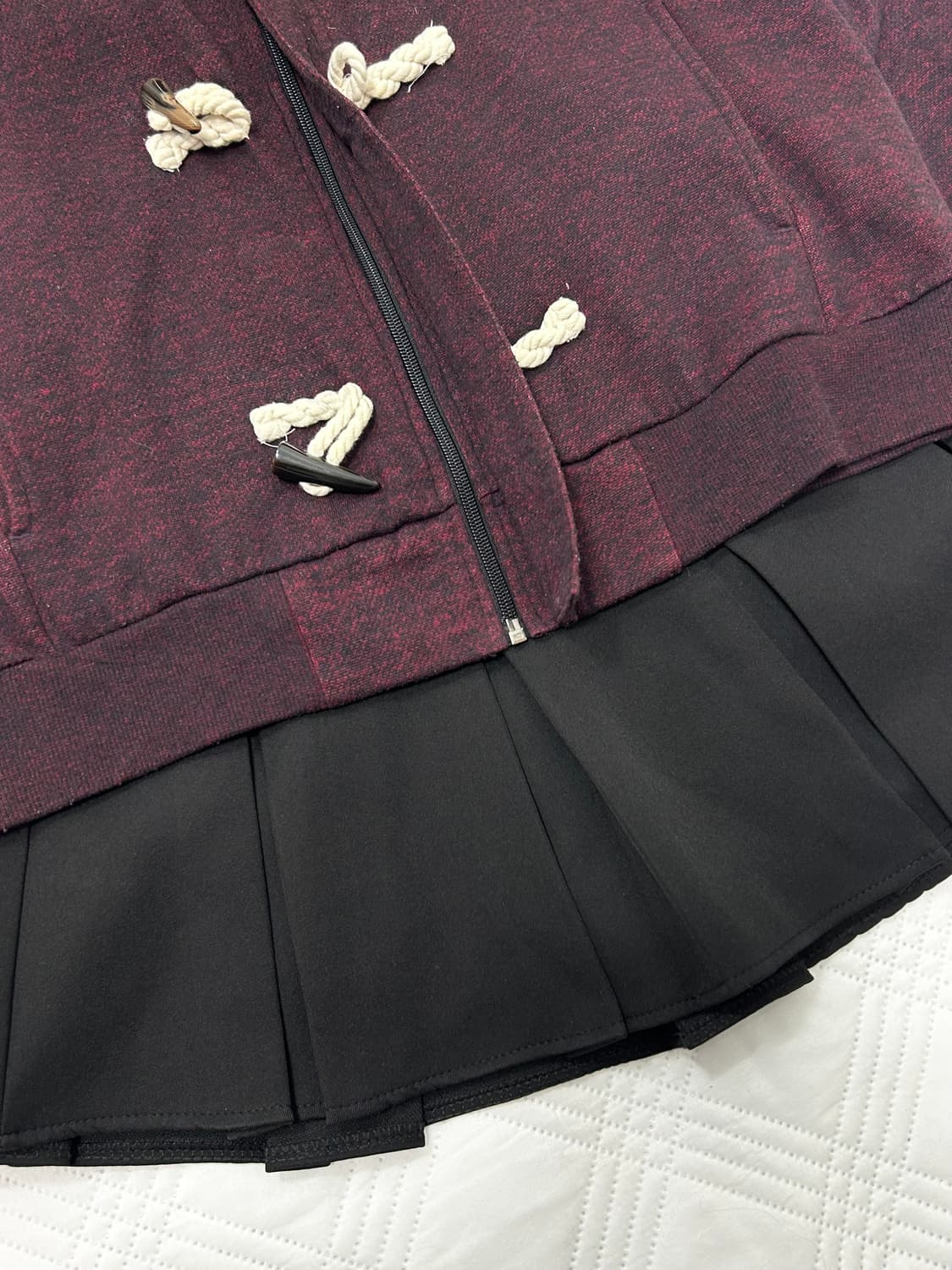 ꒰ঌ 버건디 떡볶이 후드 가디건 ໒꒱ 상품이미지4