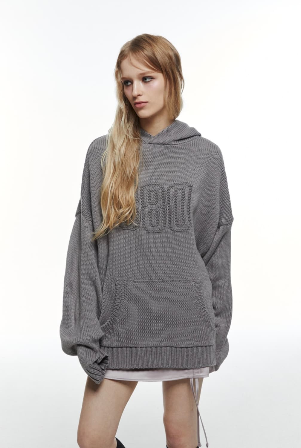 쓰리투에이티 KNIT HOODIE (GREY) 상품이미지3