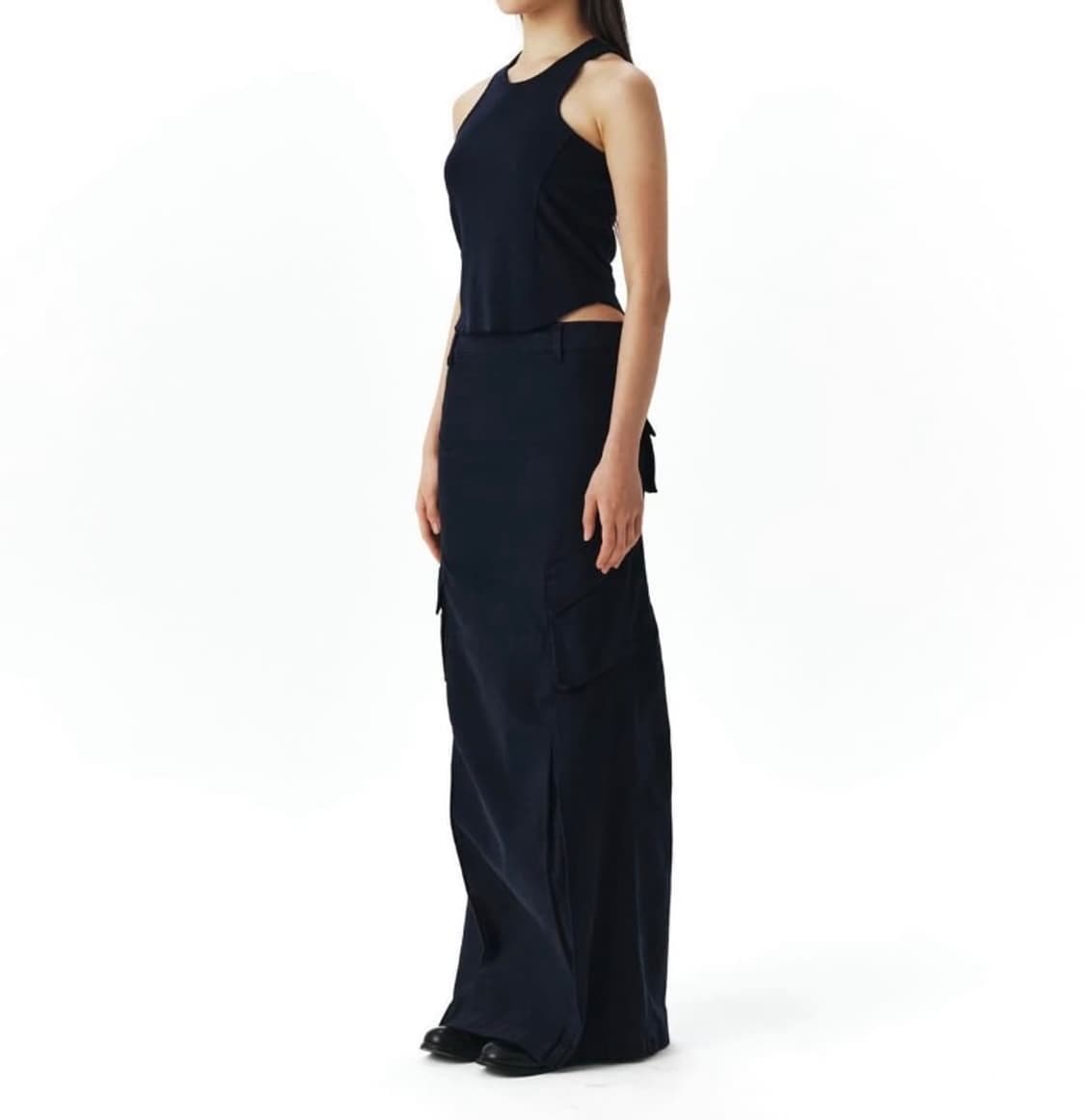 누마레 ee 카고 롱스커트 네이비 상품이미지1