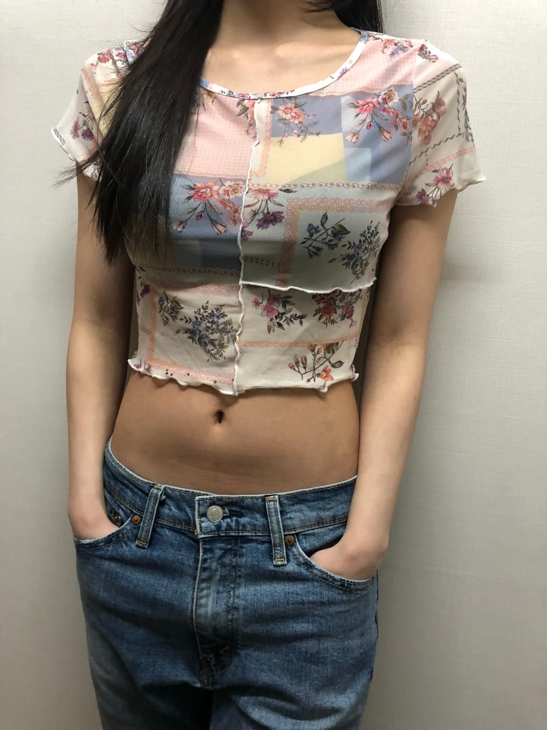빈티지 플라워 패치워크 프린팅 탑 상품이미지5