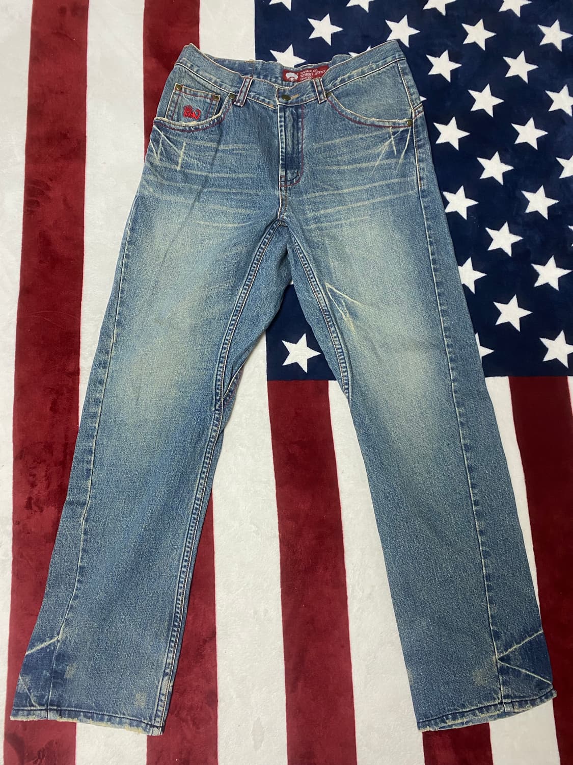 사쿤 레드스티치 데님진 상품이미지1