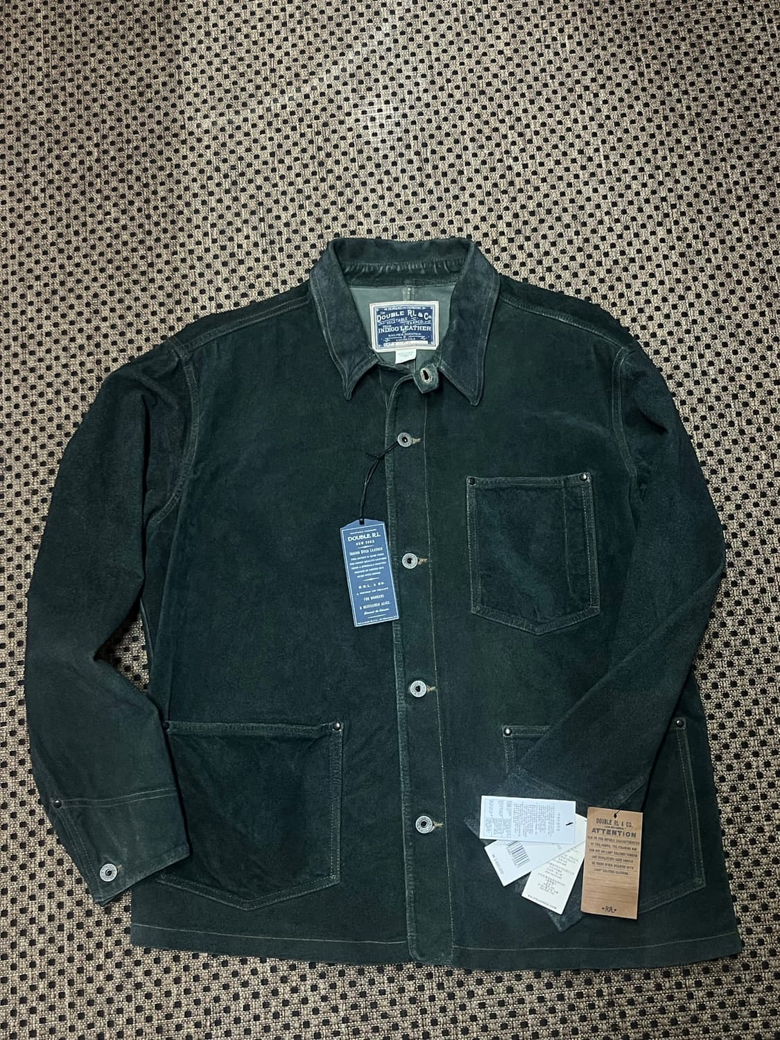 Rrl 더블알엘 인디고 초어 레더 자켓 L 상품이미지2