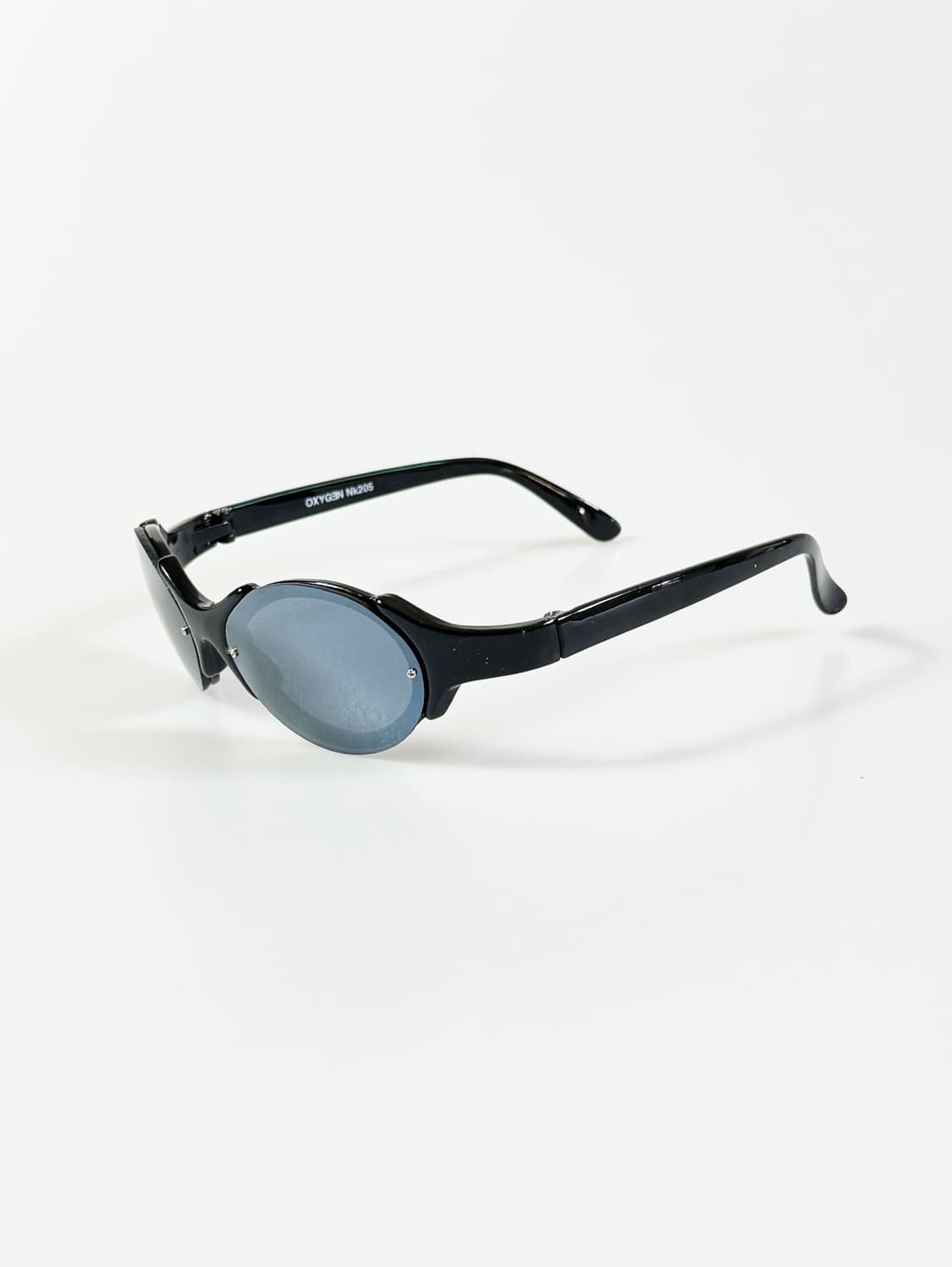 90s OXYGEN 블랙 랩 오벌 프레임 빈티지 선글라스 상품이미지3