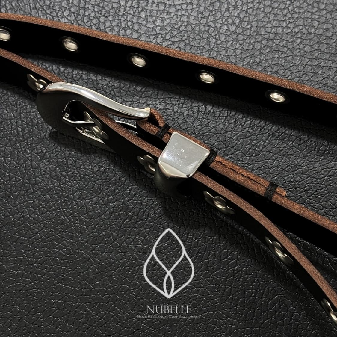 🌗 Flower stud belt / 플라워 스터드 소가죽 웨스턴 벨트 상품이미지6