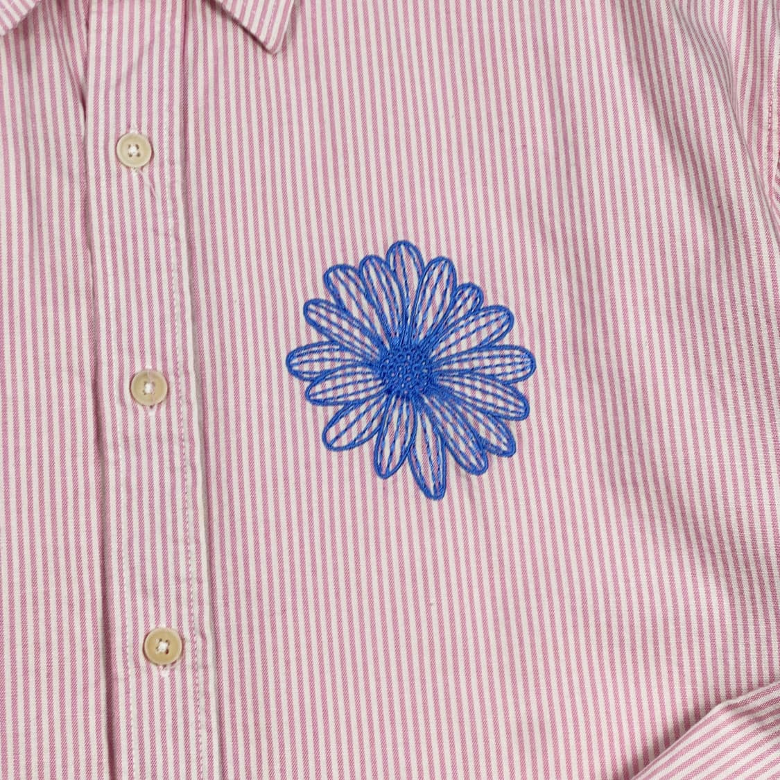 마르디 메크르디 스트라이프 옥스포드 셔츠 핑크 Free 상품이미지3