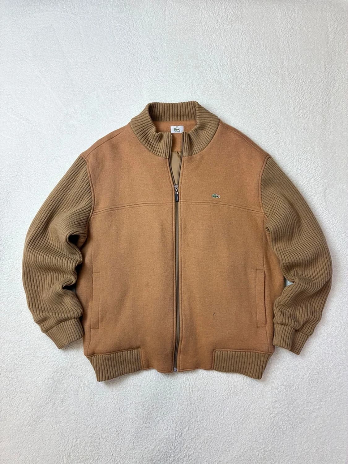 라코스테 00's 카멜 울 니트 배색 블루종 자켓 PN5786 상품이미지1