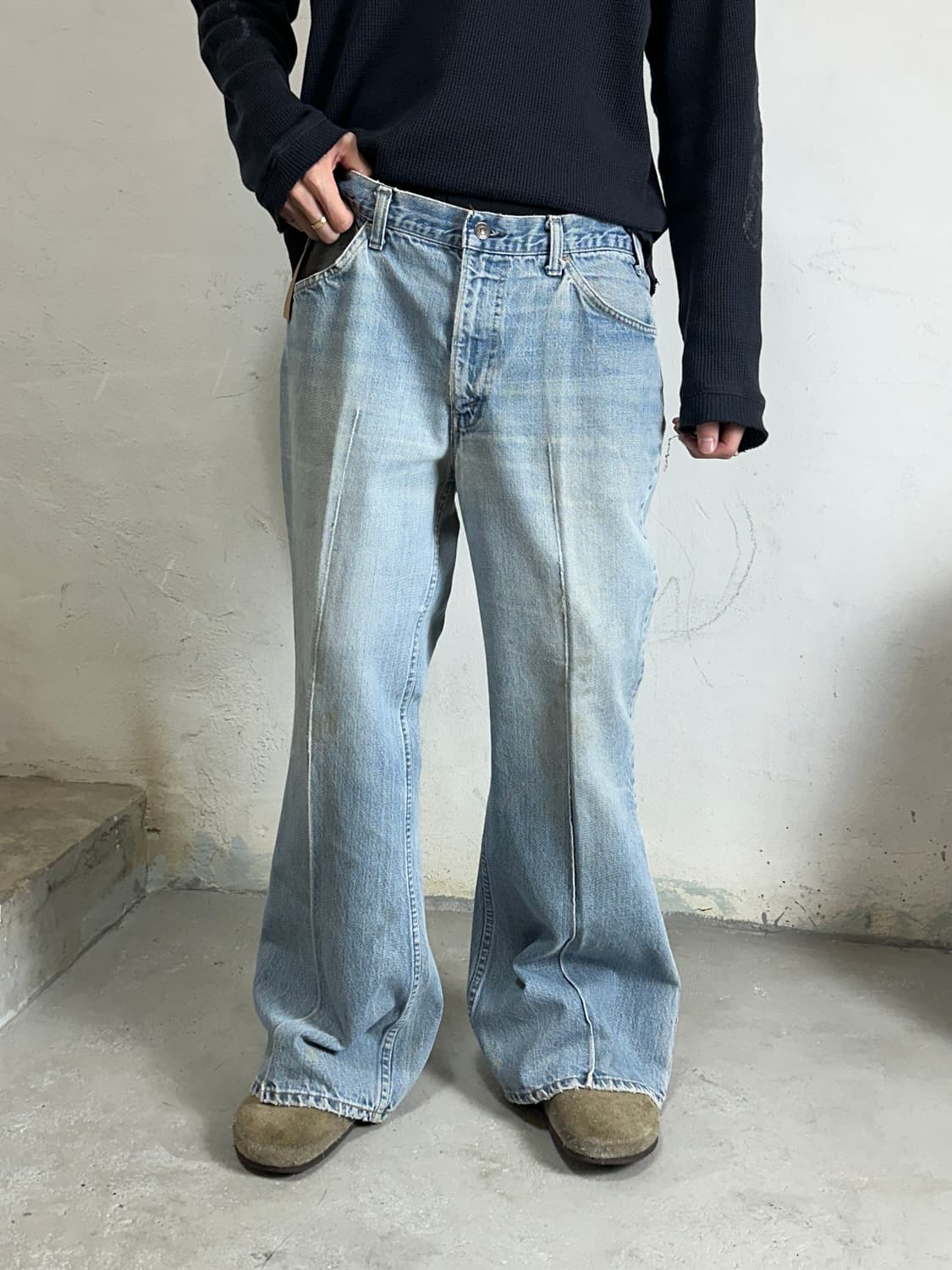 70's USA Made 빈티지 리바이스 684 벨바텀 부츠컷 데님 상품이미지3