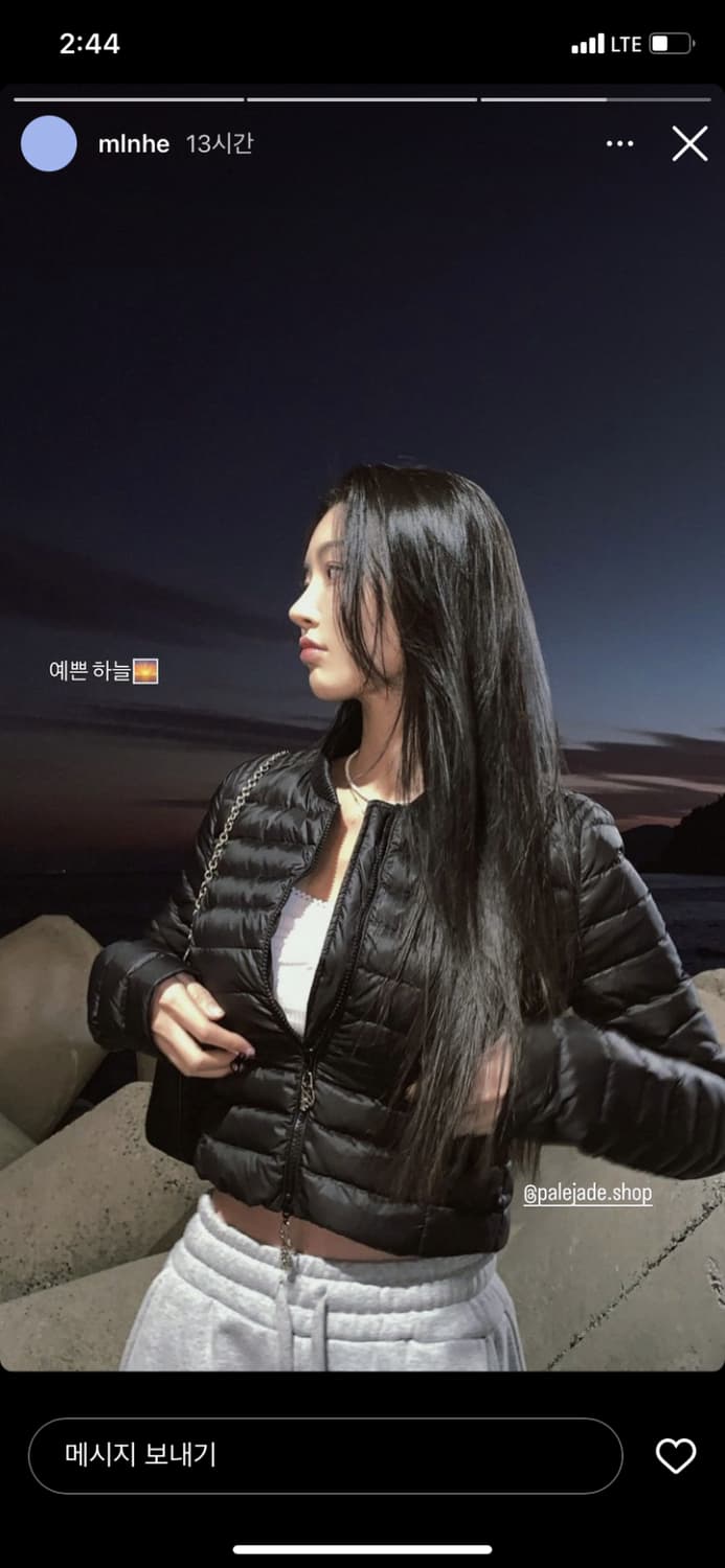 Palejade 페일제이드 블랙 크롭 경량패딩 [s] 상품이미지2