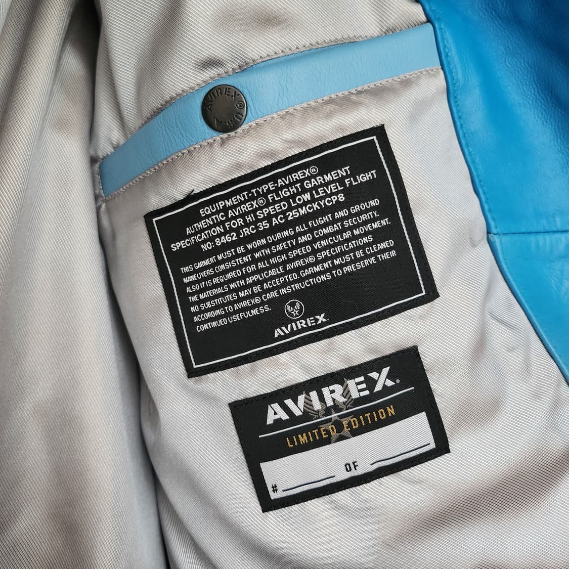 [새상품] 아비렉스 레더자켓 블루 XL 상품이미지4