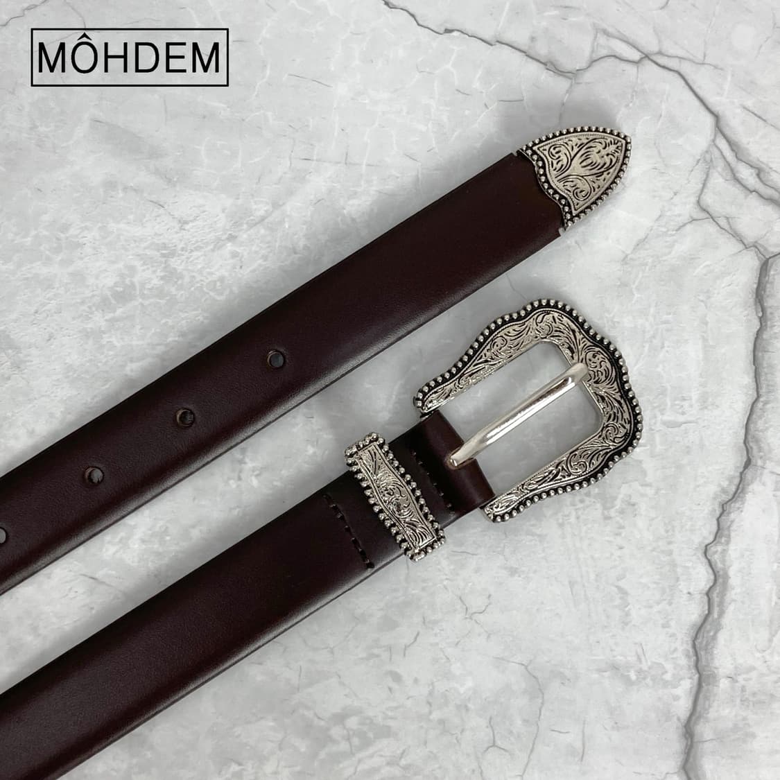 [Uinsex] 클래식 웨스턴 이태리가죽 벨트 브라운 상품이미지4