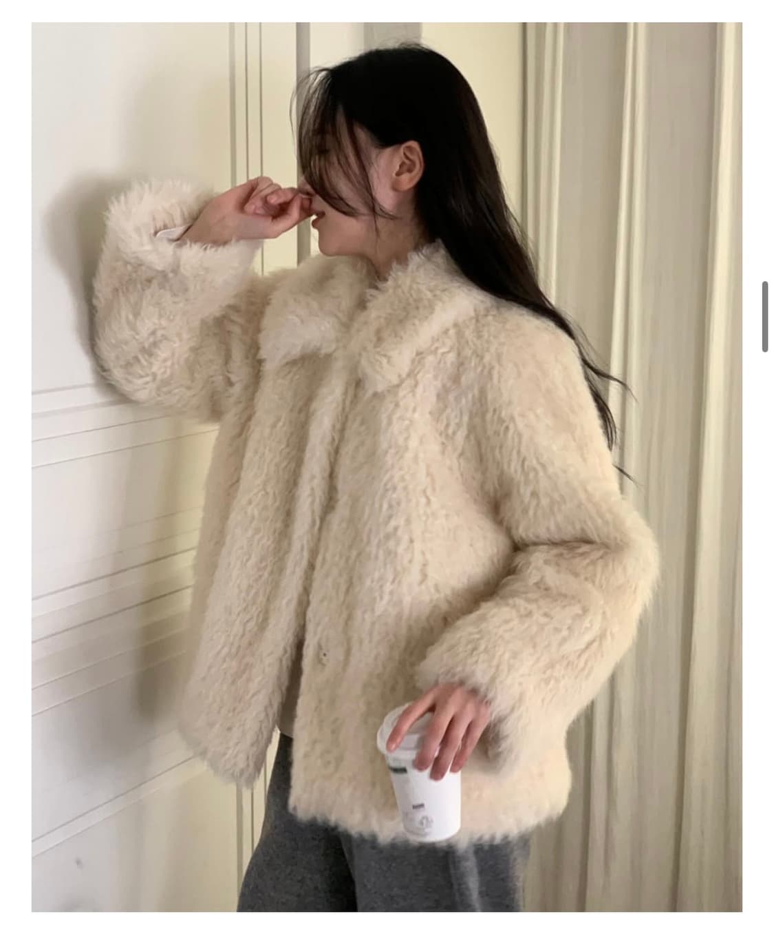 아이보리 퍼자켓 상품이미지2